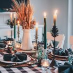 white candles on round table